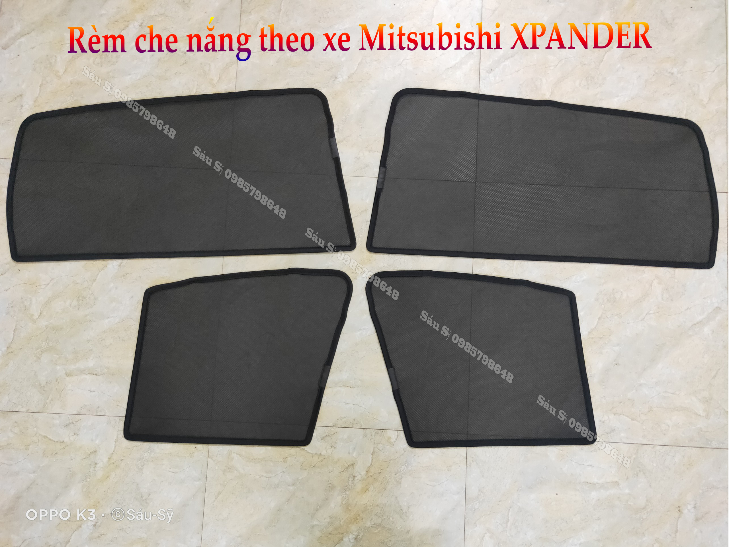Bộ 4 tấm Rèm che nắng theo xe ô tô Mitsubishi XPANDER, Tấm che nắng ô tô nam châm tự dính