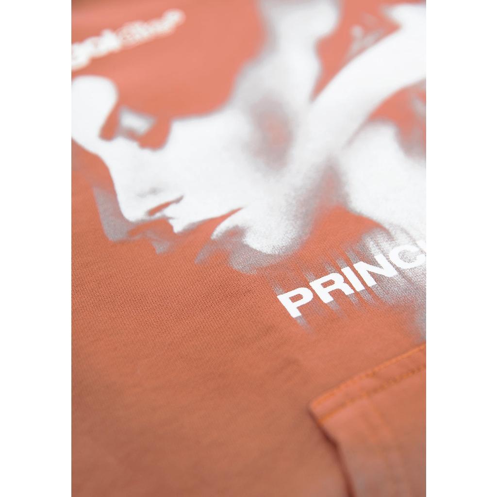 Áo hoodie 'GOLDIE PRINCIPLES OF PLEASURE' giặt nhuộm acid 100% nỉ French Terry màu cam