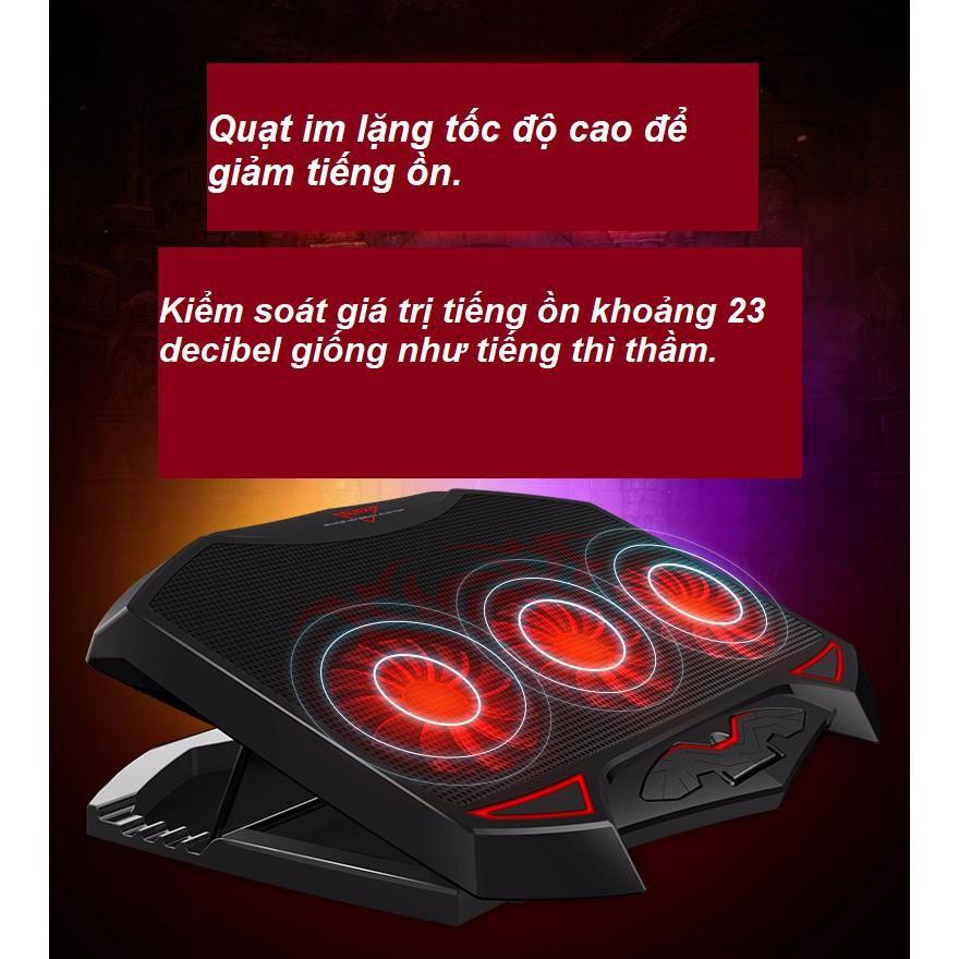 ️ Đế Tản Nhiệt Máy Tính Laptop Gaming Cao Cấp, 3 Quạt Gió, Thiết Kế Độc Đáo