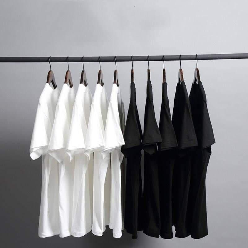 Áo thun nam nữ X-shop đen trắng vải cotton co dãn thoáng mát đơn giản - xshop18
