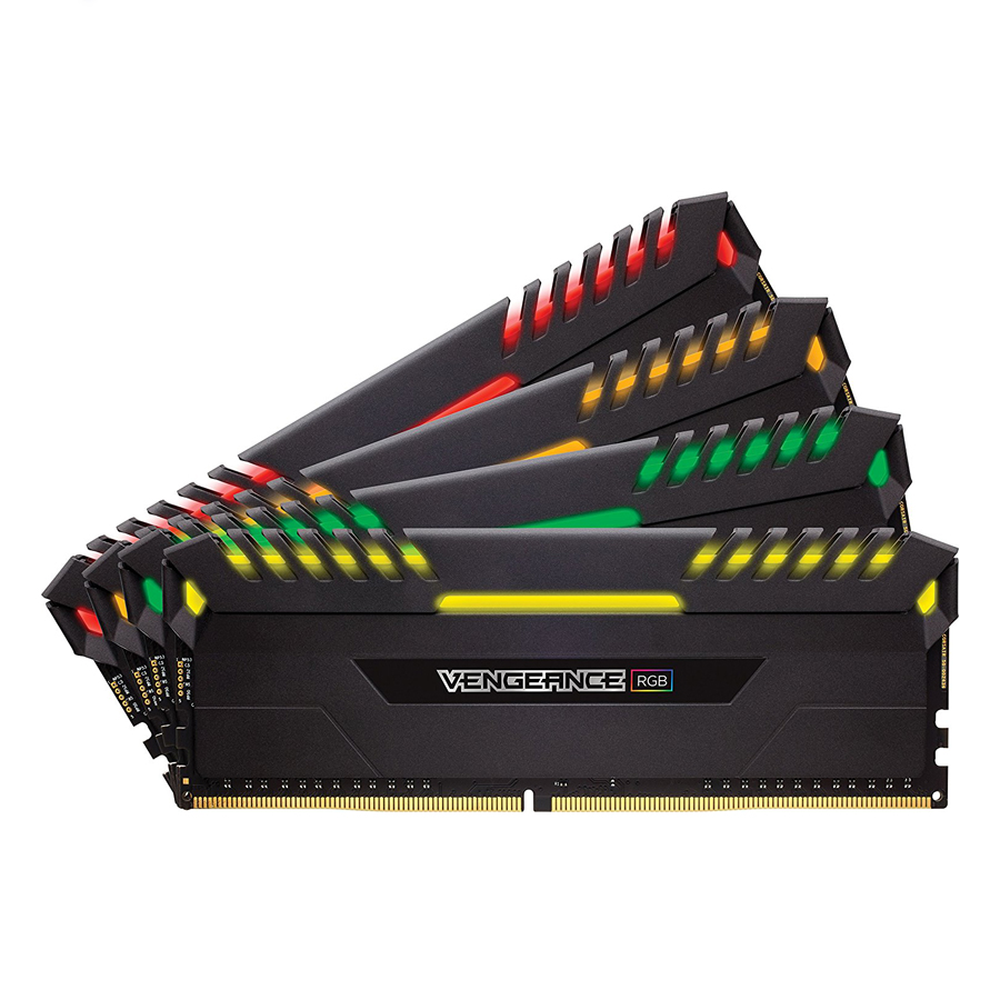 Bộ 4 Thanh RAM PC Corsair Vengeance RGB 8GB DDR4 3000MHz LED RGB - Hàng Chính Hãng