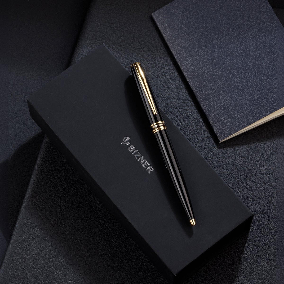 Bút bi, bút ký cao cấp Thiên Long mạ vàng 18K sang trọng, thân bút kim loại, hộp bút được thiết kế tinh tế Biz-04