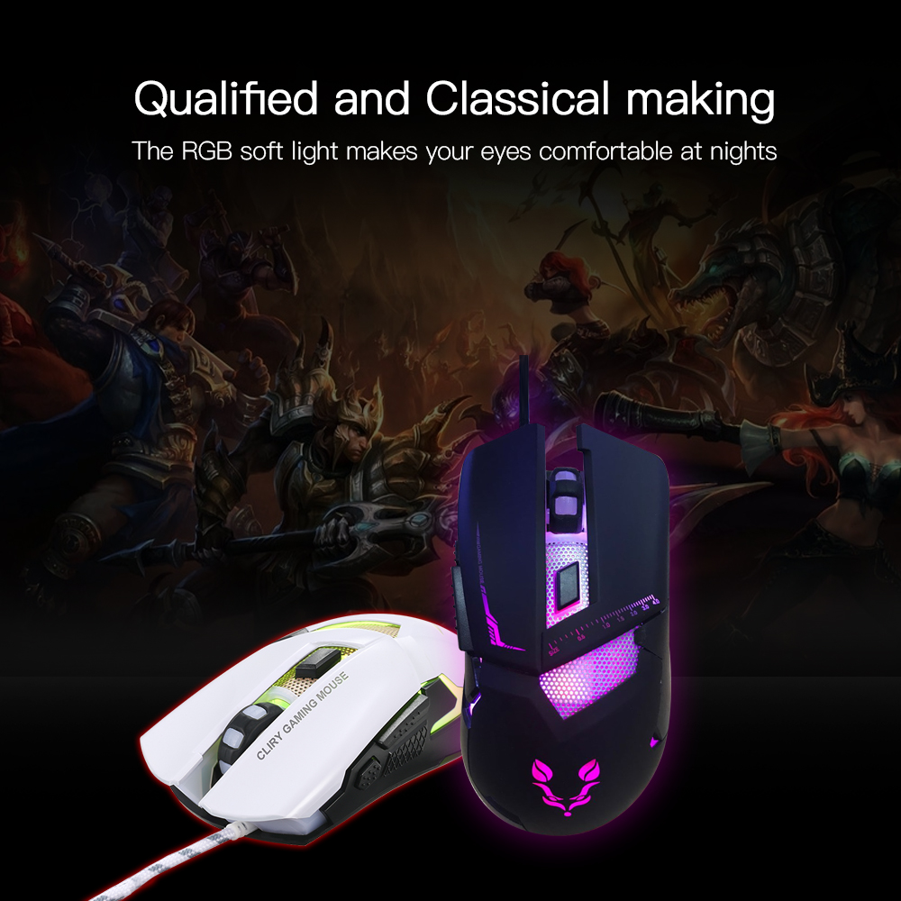 Chuột Chơi Game Có Dây RGb USB Với Tiếng Ồn Thấp, Màu Đen Và Vàng