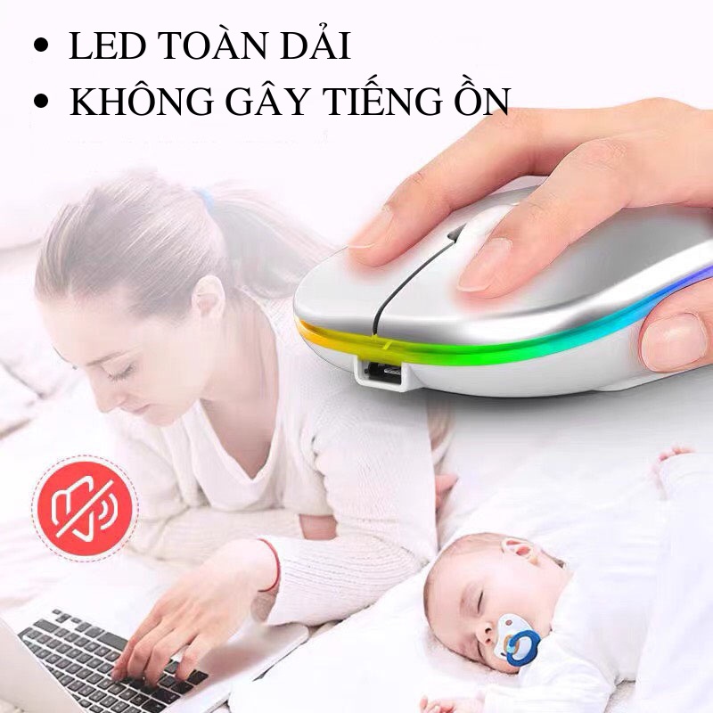 Chuột Không Dây Máy Tính TEKKIN Kết Nối Tín Hiệu Trong Phạm Vi 10m Click Không Gây Tiếng Ồn TEKKIN A10 - Hàng chính hãng / Hàng nhập khẩu