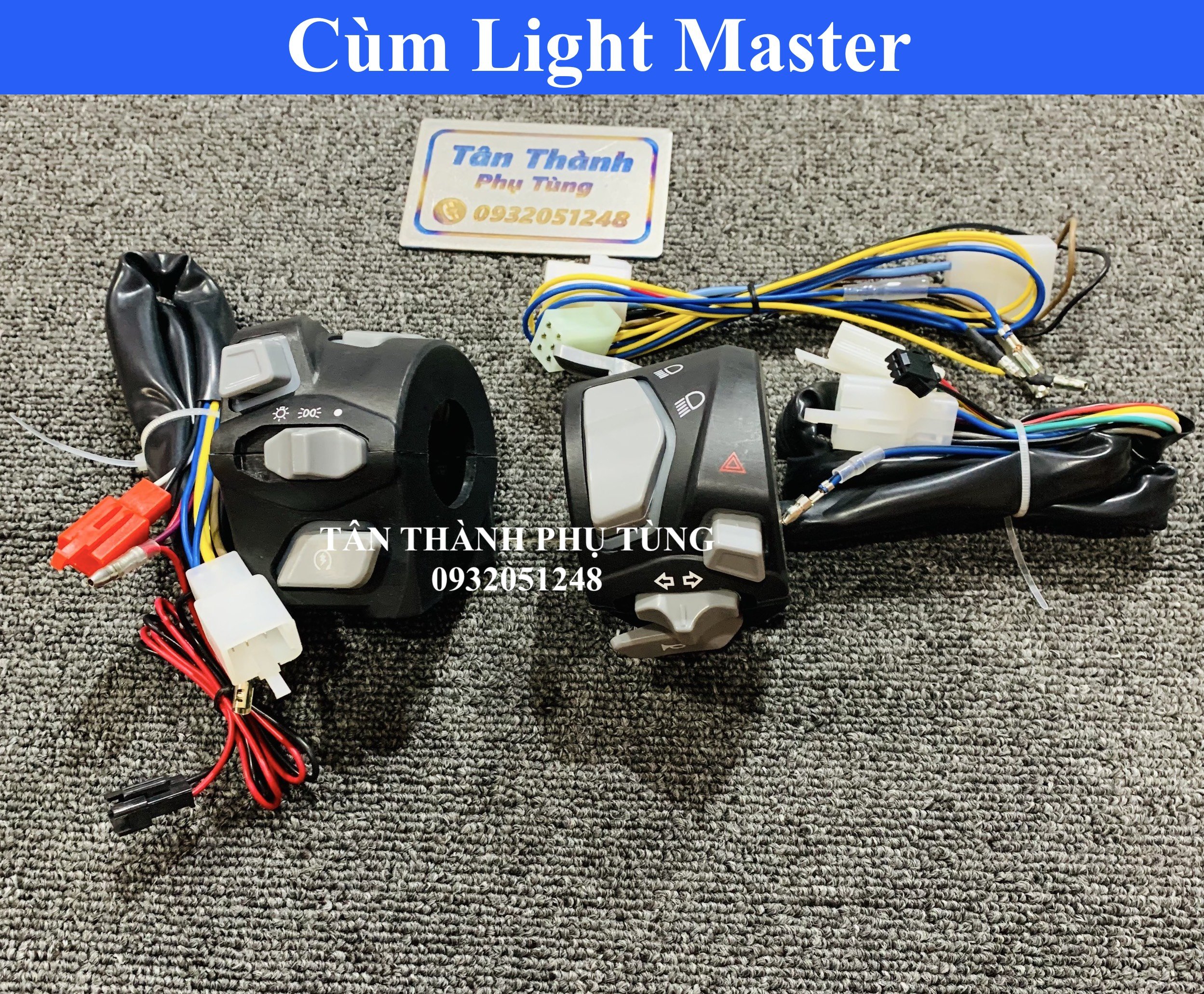 Cùm Light Master đèn xanh gắn dành cho : Vario, Sonic, Exciter 150, Raider FI, Winner