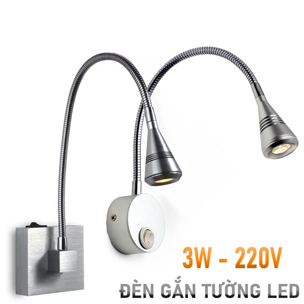 Đèn đọc sách gắn tường Led VITAGE 3W-220V, Ánh sáng vàng chiếu rọi điểm, tích hợp đèn Soi tranh trang trí phòng khách