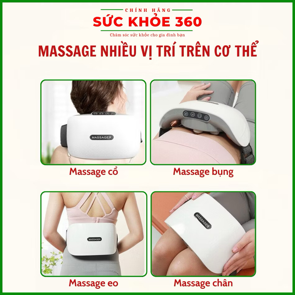 Máy massage bụng đa năng BM - B46, tích hợp đá nóng Himalaya giúp tan mỡ bụng, chân đùi, an toàn cho người sử dụng