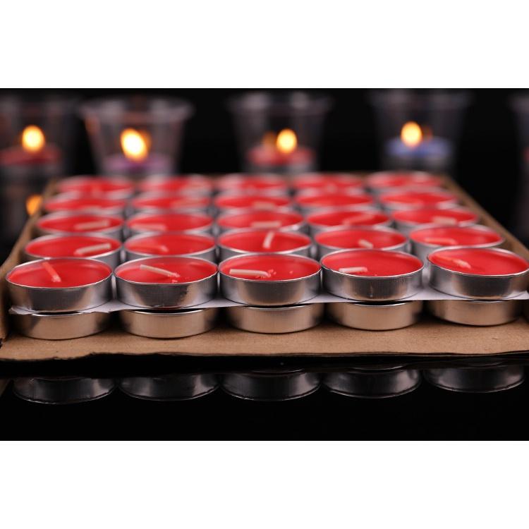 Nến tealight tròn xông tinh dầu bộ 50 viên không mùi viên sáp tỏ tình, trang trí tiệc, đốt hương