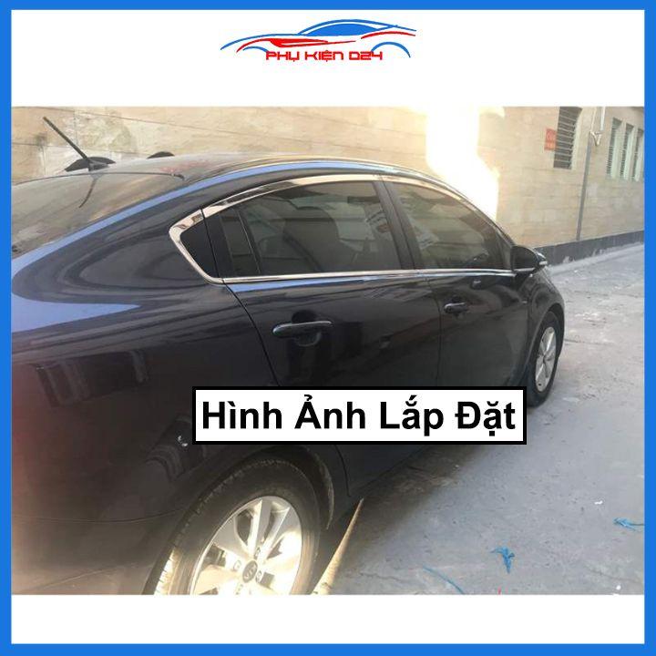 Bộ nẹp viền chân kính cong kính Kia Rio Hatchback Inox sáng bóng chuẩn form xe