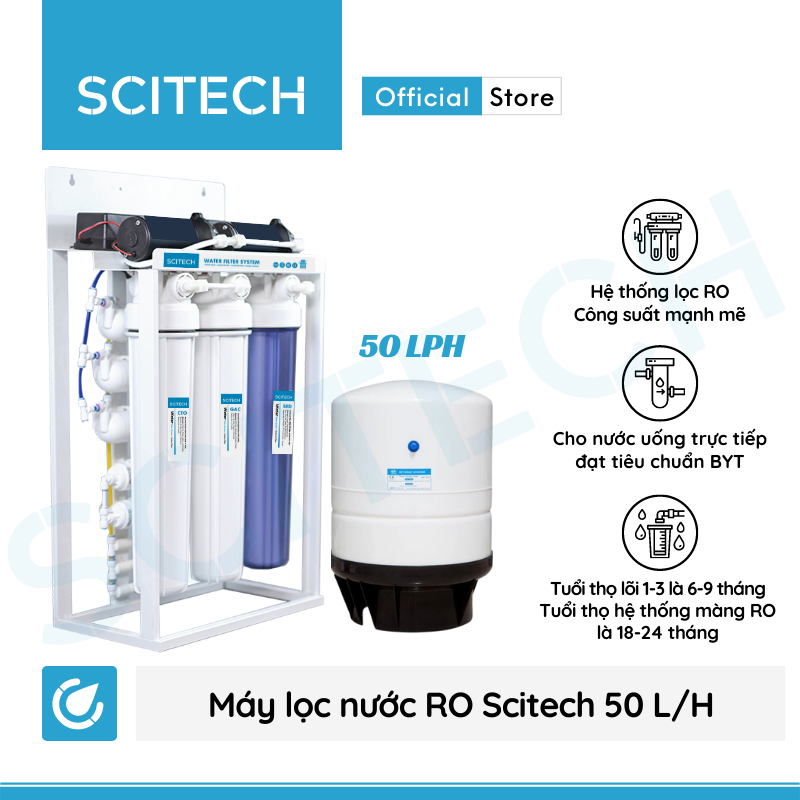 Máy lọc nước RO bán công nghiệp Scitech 50L/H - Hàng chính hãng