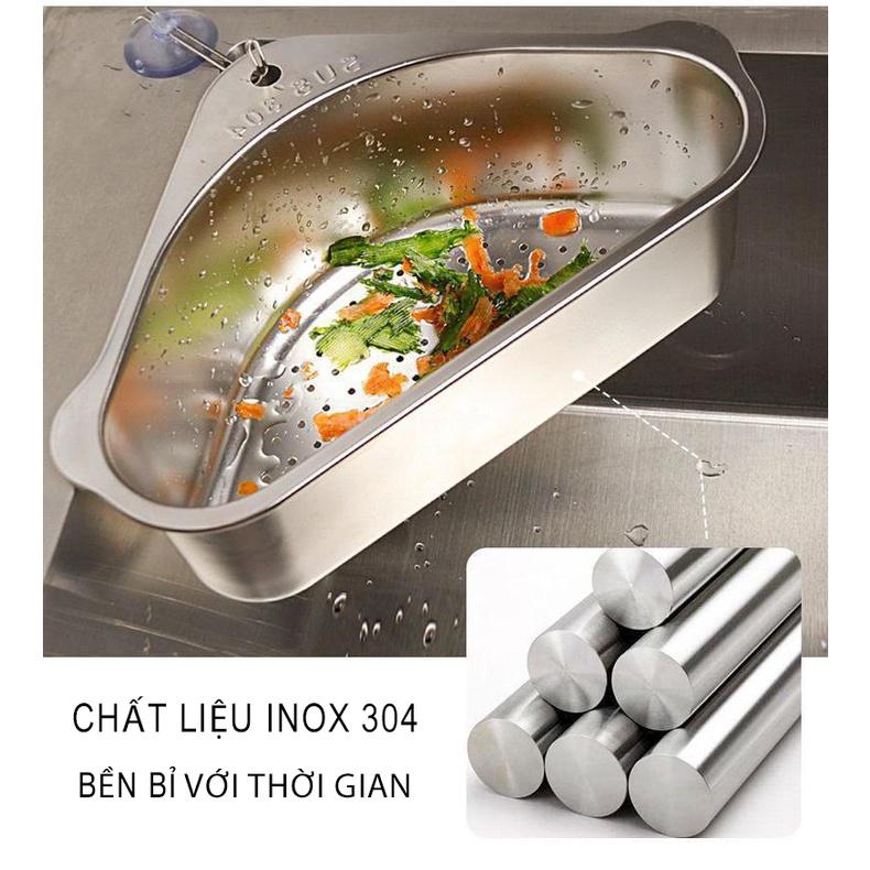 Rổ lọc rác inox bồn rửa chén ngăn tắc bồn rửa,không ghê tay | Khay lọc rác bồn rửa chất liệu INOX 304 siêu bền MKS049