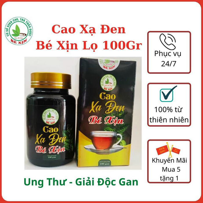 Cao Lá Xạ Đen Thương Hiệu Bé Xịn Giải Độc Gan, Mụn Nhọt, Thanh Nhiệt Và Giải Độc Cơ Thể 100GR