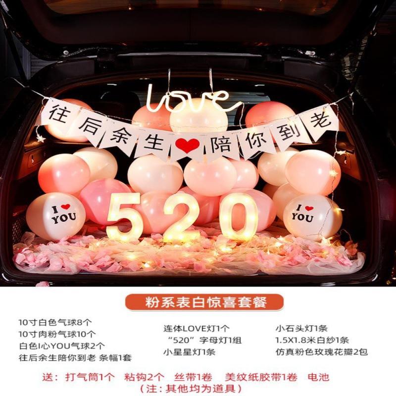 Đảm bảo chất lượng cốp xe bất ngờ sinh nhật bố trí internet người nổi tiếng cốp xe vui vẻ lãng mạn cảnh cầu hôn bạn gái trang trí xe