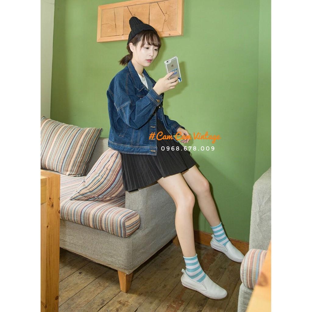 TẤT VỚ CAO CỔ NỮ VỚ CAO CỔ NAM VINTAGE SỌC KHOANG NHỎ