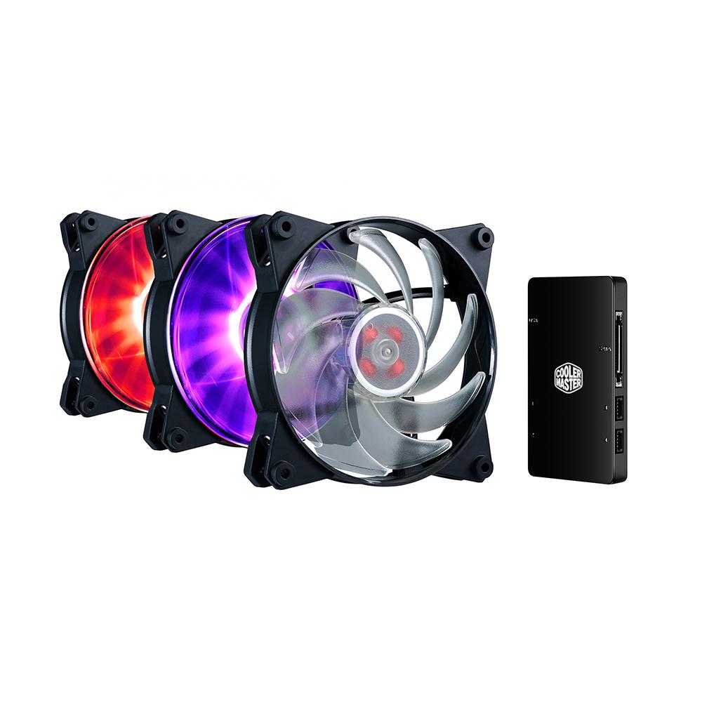 Quạt tản nhiệt MasterFan Pro 120 Air Balance RGB 3 trong 1 với LED Controller - Hàng Chính Hãng