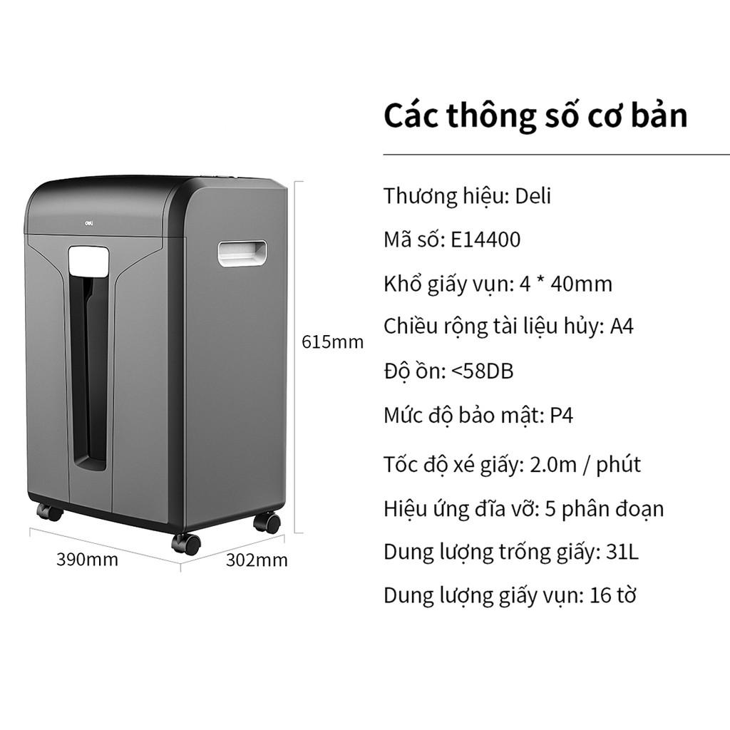 Máy hủy tài liệu cao cấp Deli E14400