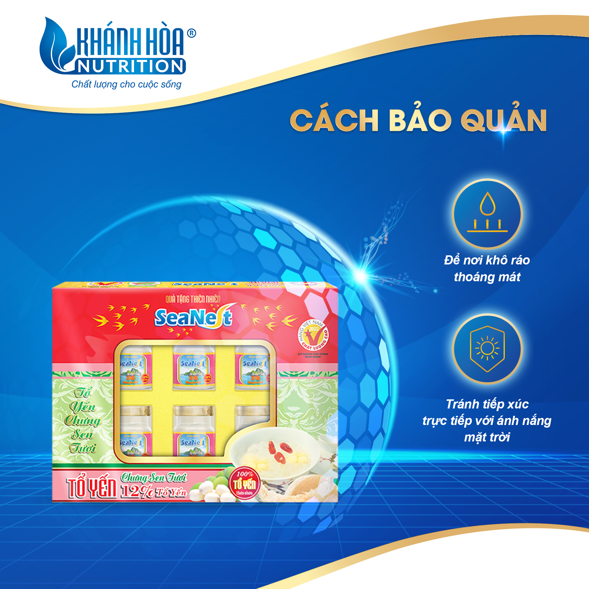 Hộp Quà Tặng Tổ Yến 12% Chưng Sen Tươi Seanest Khánh Hòa Nutrition – Hộp 6 lọ x 70ml