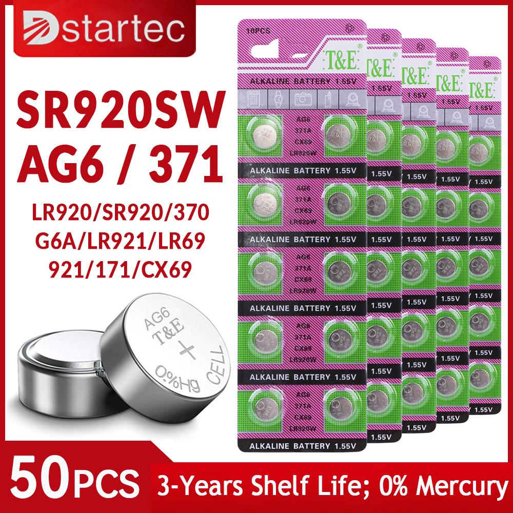 10 Chiếc-50 Chiếc 1.55V AG6 371 SR920SW LR920 SR927 171 370 L921 LR69 SR920 Pin Nút Cho Đồ Chơi Đồng Hồ Từ Xa tế Bào Đồng Xu Pin Màu Sắc: 50 Chiếc