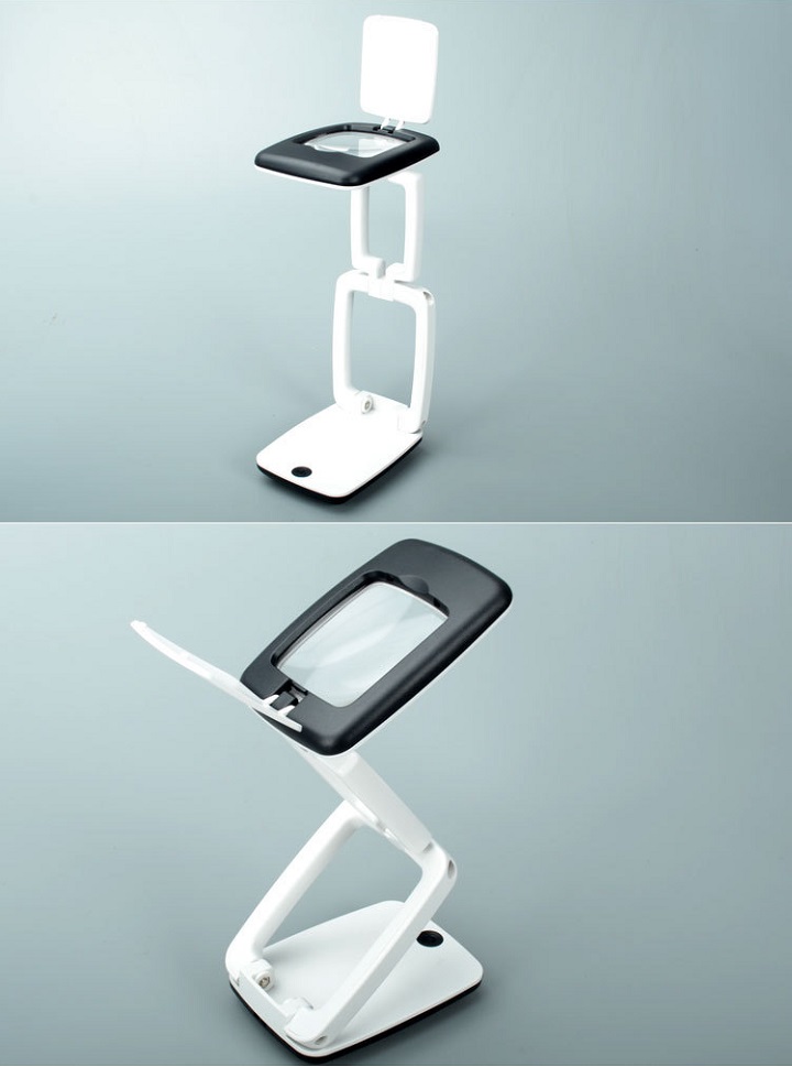 Kính lúp 3X siêu tiện dụng gập mở dễ dàng, có đèn led trợ sáng