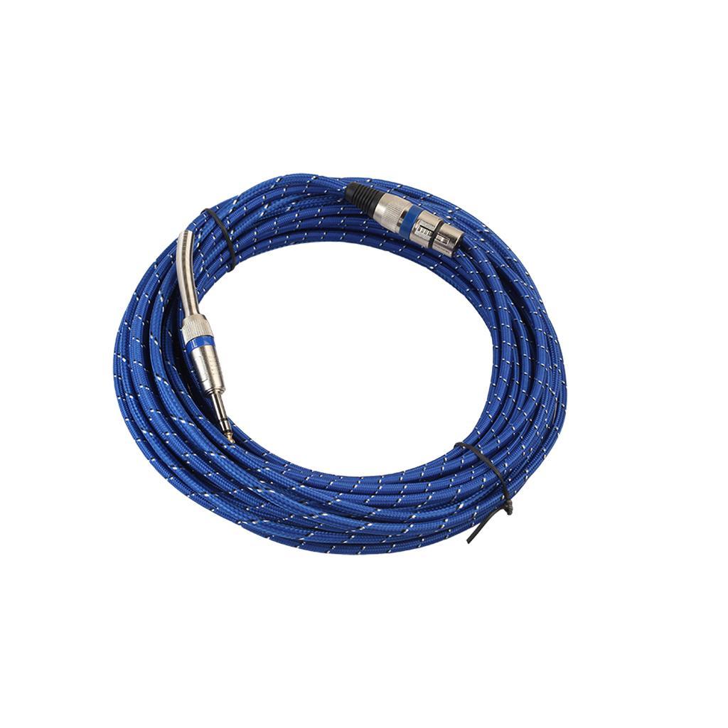 XLR Female to 1/4" 6.35mm TRS Male Balanced Stereo Audio Mic OFC Cable 20m