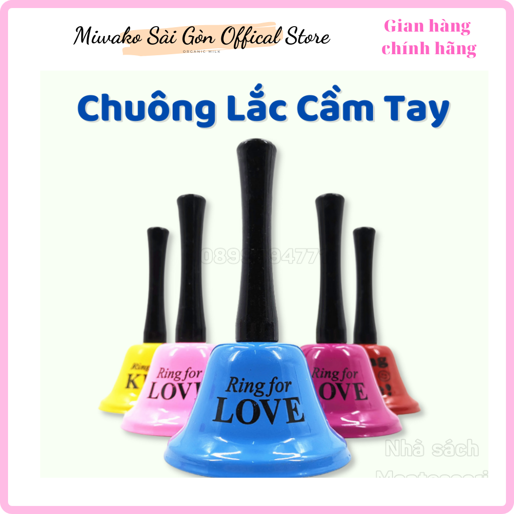 Chuông Lắc &quot;tập trung chú ý&quot;Cầm Tay - đồ dùng giáo cụ dạy học trong học tập và các hoạt động trò chơi, nhiều màu