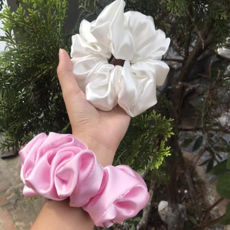 Dây buộc tóc cột tóc vải lụa mịn mềm mát nhiều màu dễ thương LinhbeeShop