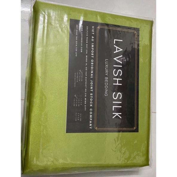 Bộ Ga Gối Phi Lụa Lavish Silk Cao Cấp Mát Lạnh Hàng Loại 1 - Xanh Mạ Non