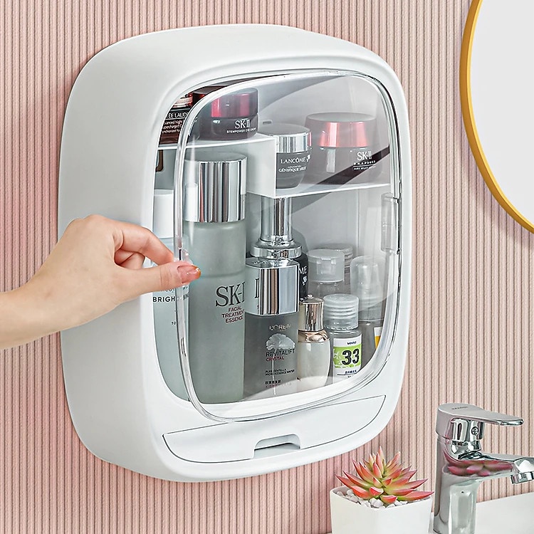 Tủ Đựng Mỹ Phẩm Dán Tường Hoặc Khoan Tường Tùy Nhu Cầu Đa Năng - Hàng Việt Nam