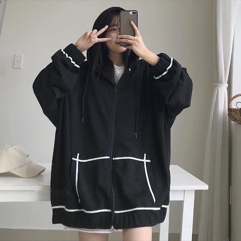 Áo khoác HD viền unisex dây kéo có nón TRƠN VIỀN TRẮNG, NHẸ NHÀNG CUỐN HÚT