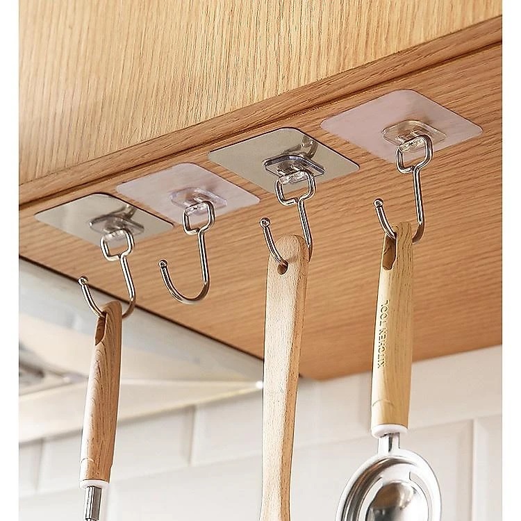 Móc dán tường inox 304 chịu lực, miếng dán tráng bạc siêu dính, móc dán chịu lực loại tốt chính hãng TOKDODO