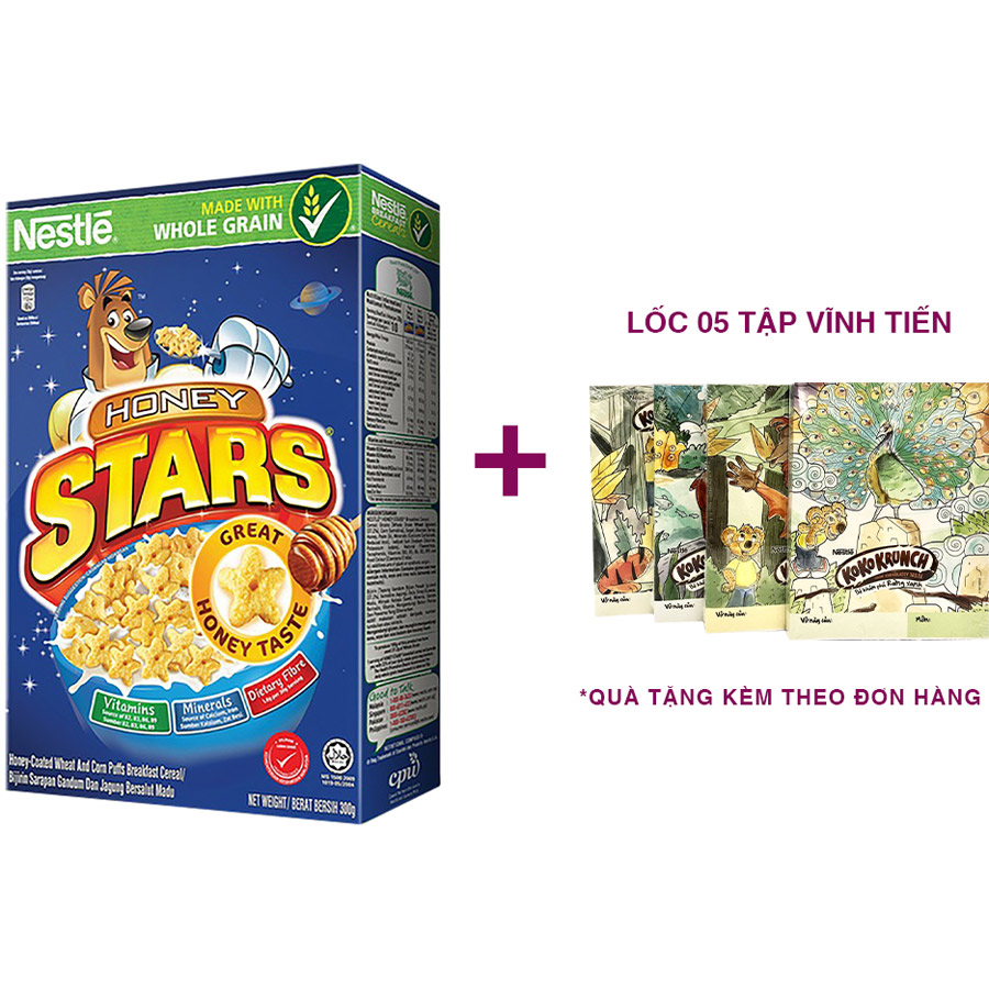 Ngũ cốc ăn sáng Honey Stars (Hộp 300g) [Tặng lốc 5 tập Vĩnh Tiến]