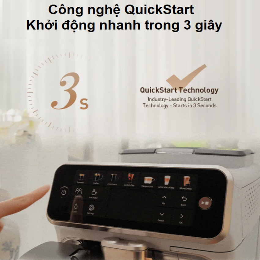 HÀNG CHÍNH HÃNG - Máy pha cà phê tự động Serial 5200 pha 12 loại đồ uống khác nhau. Thương hiệu Hà Lan cao cấp Philips - EP5242/62