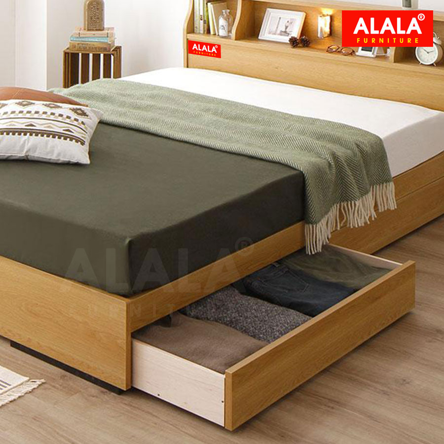 Giường ngủ ALALA06 + 2 hộc kéo / Miễn phí vận chuyển và lắp đặt/ Đổi trả 30 ngày/ Sản phẩm được bảo hành 5 năm từ thương hiệu ALALA/ Chịu lực 700kg