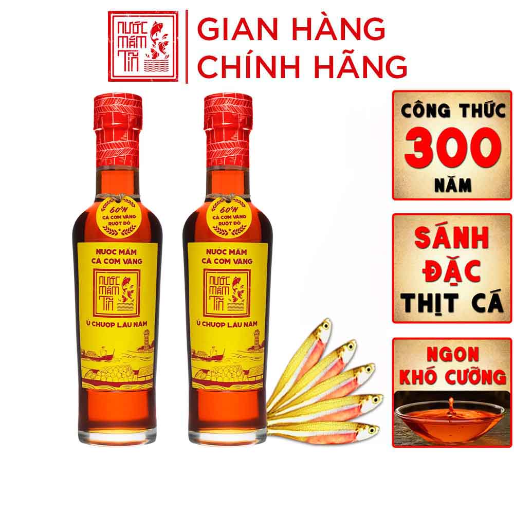 (Combo 02 chai) Nước Mắm Tĩn Cá Cơm Vàng Ruột Đỏ Độ Đạm 60N Tự Nhiên Chai Thuỷ Tinh 250ml Nước Mắm Rin Nguyên Chất Truyền Thống Sạch Nước Mắm Nhỉ Từ Thùng Lều Gỗ Cốt Nhĩ Đặc Biệt Cá Cơm Vàng Ruột Đỏ Muối Tinh Khiết, Sánh Đặc Thịt Cá, Không Chất Bảo Quản