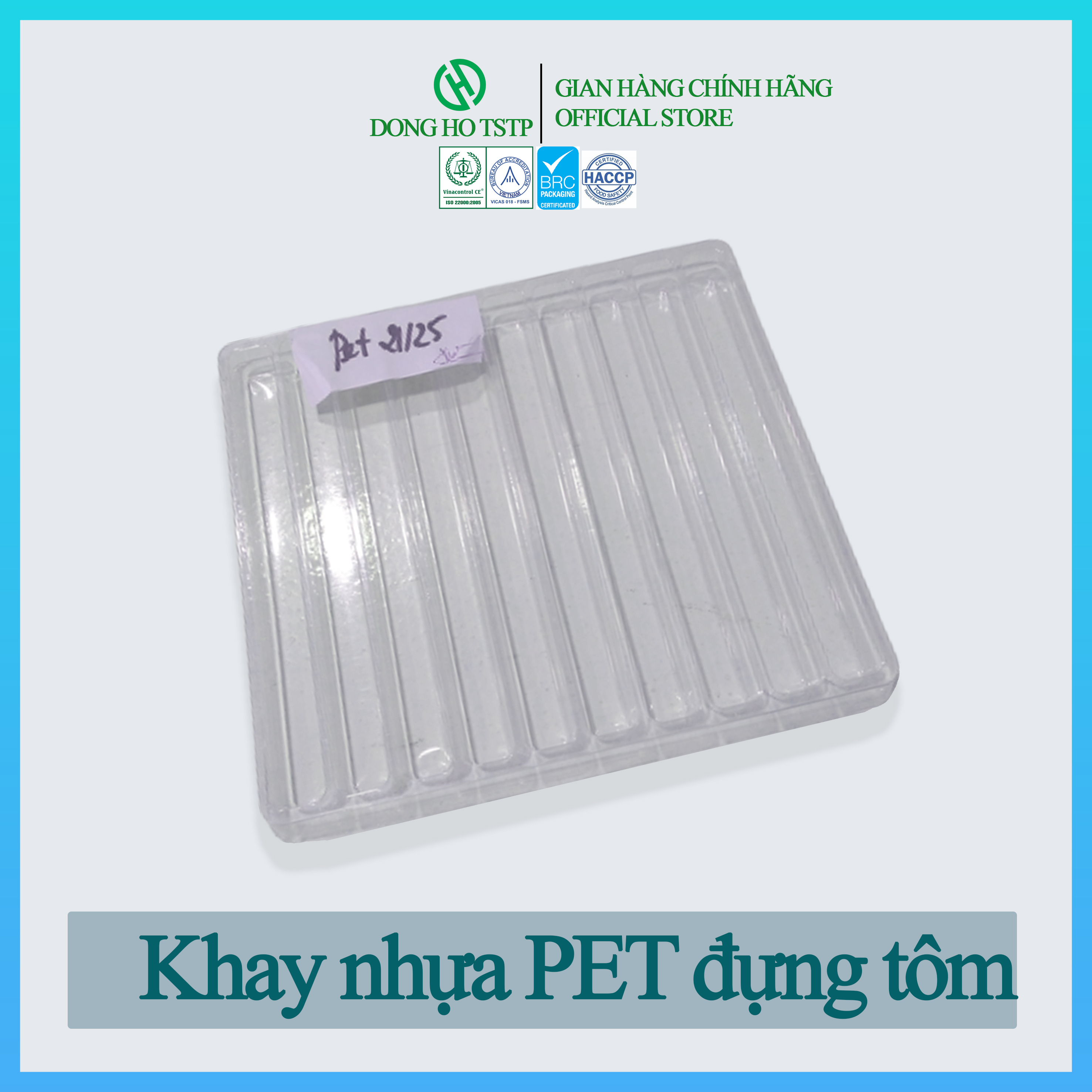 Combo 10 cái khay nhựa PET loại 10 con giúp bảo quản và giữ dáng tôm Nobasi
