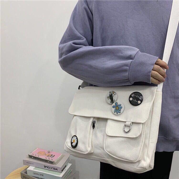 InsKorean Style Cute Girl Student Cross-Body Canvas Bag2020All-Matching Internet Celebrity Shoulder Large Capacity Schoo