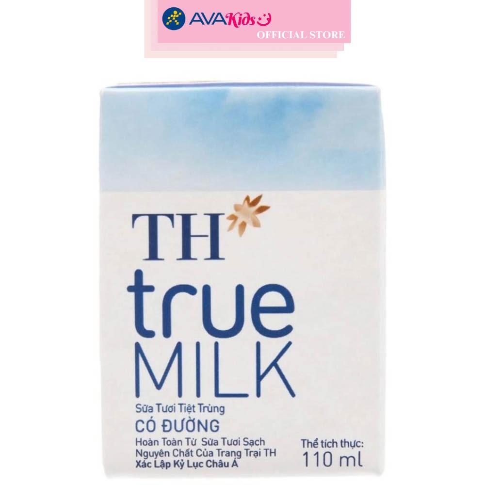 Lốc 4 hộp sữa tươi tiệt trùng TH true MILK có đường 110 ml (từ 1 tuổi)
