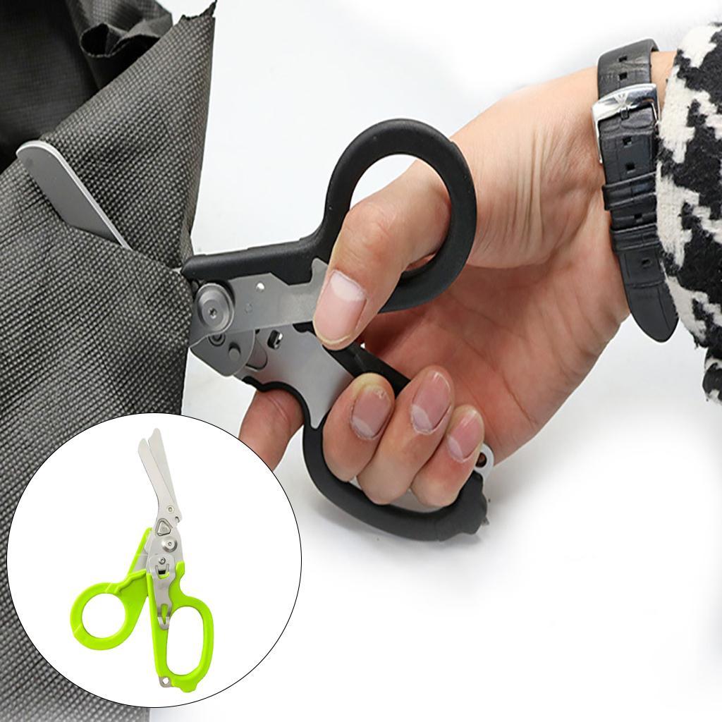 2x 6-in-1 Emergency Shears Multitool Ruler for Hiking Outdoor Survival