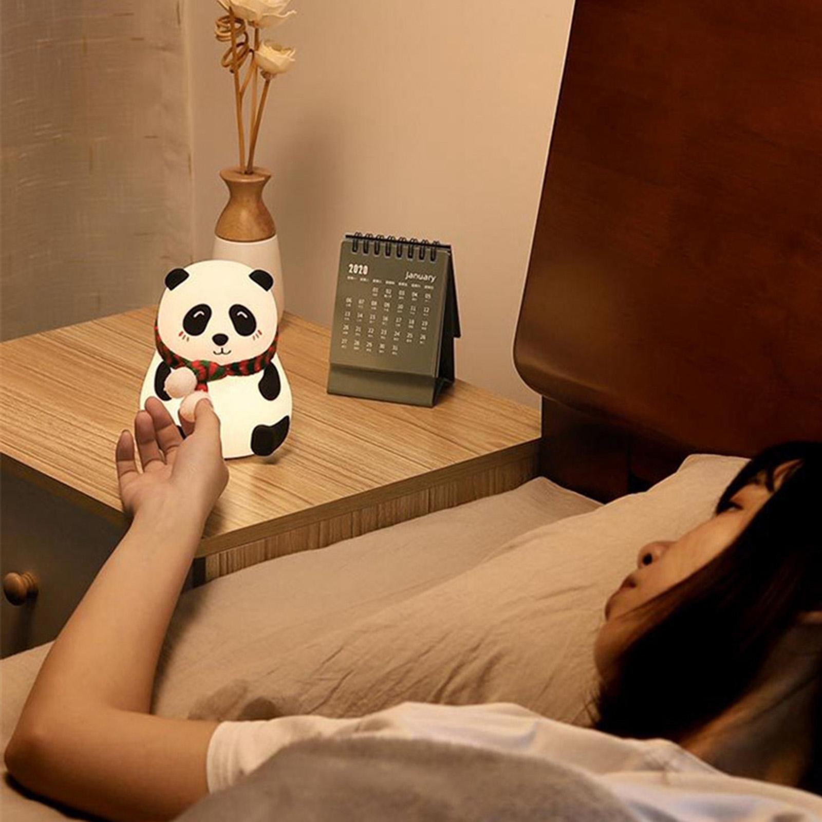 Cute Panda Night Light for Kids,Toddler,Kawaii Animal Lamp,Silicone Nursery Baby Nightlight, Kids Bedroom Decrations,Color Changing,Valentines Gifts