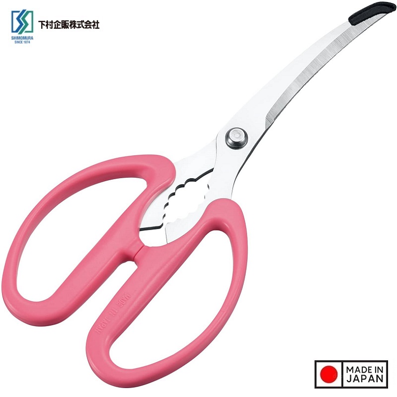 Kéo cắt thịt nướng đầu cong Shimomura Yaki Party 180mm hàng nội địa Nhật Bản