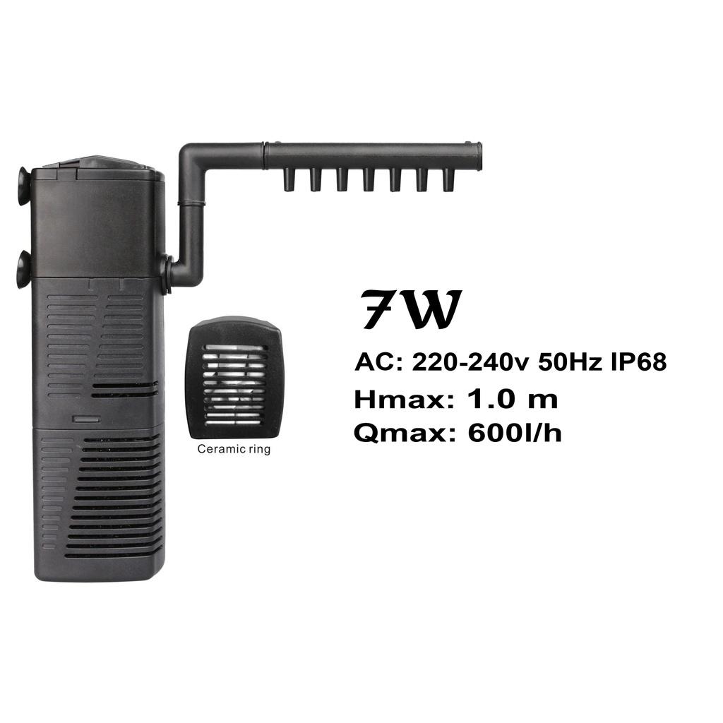 Bơm lọc bể cá mini 3 trong 1 không gây tiếng ồn với máy bơm bọt biển