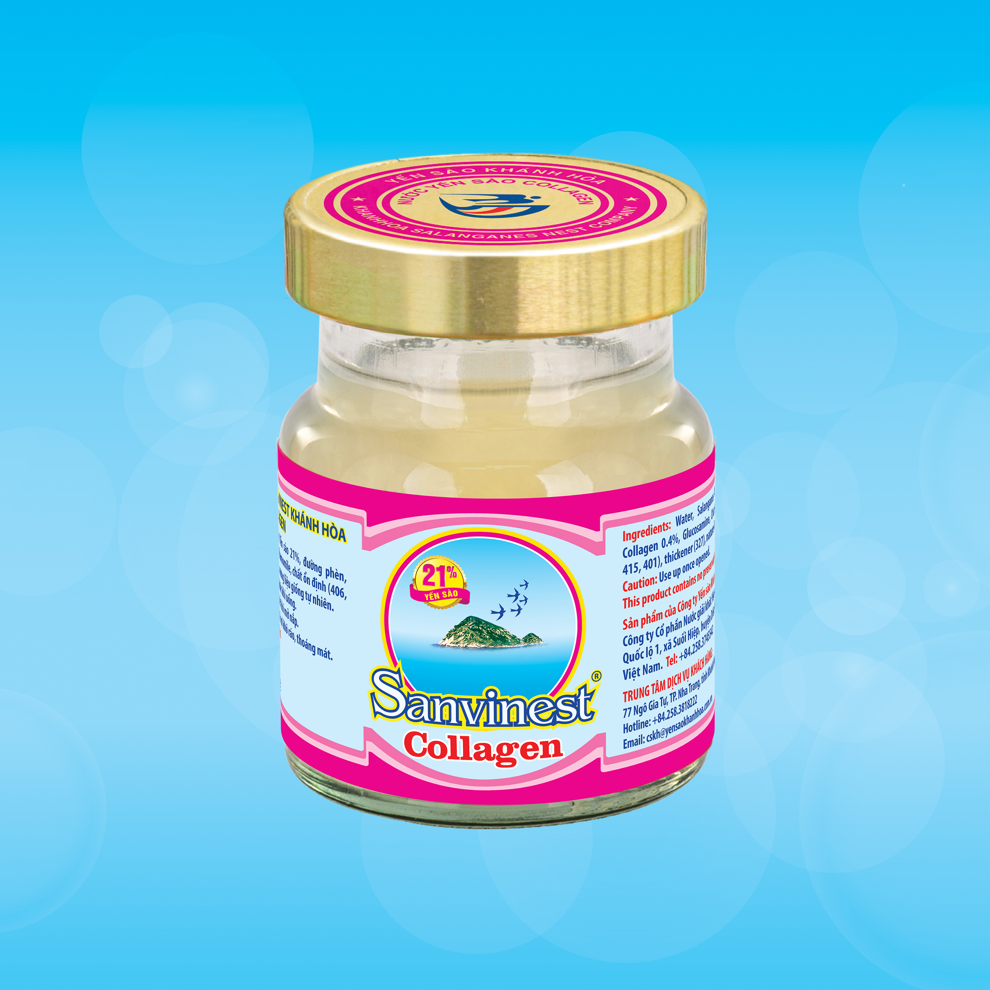 [Combo 15 lọ] Nước Yến sào Sanvinest Khánh Hòa Collagen lọ 70ml - S209