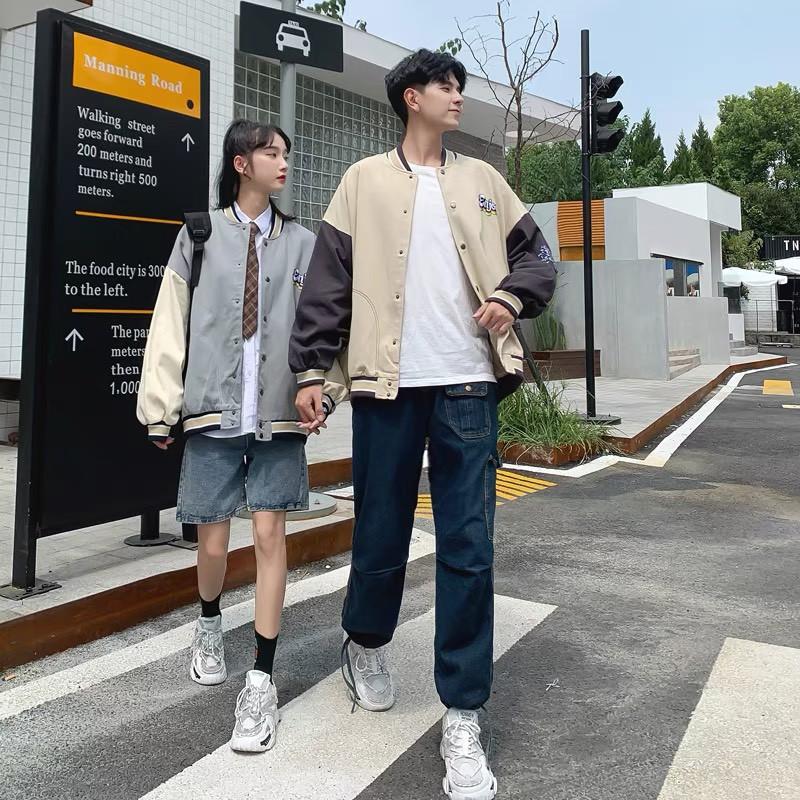 Áo khoác dù bomber unisex bóng chày form rộng Enjoy nam nữ ulzzang wind