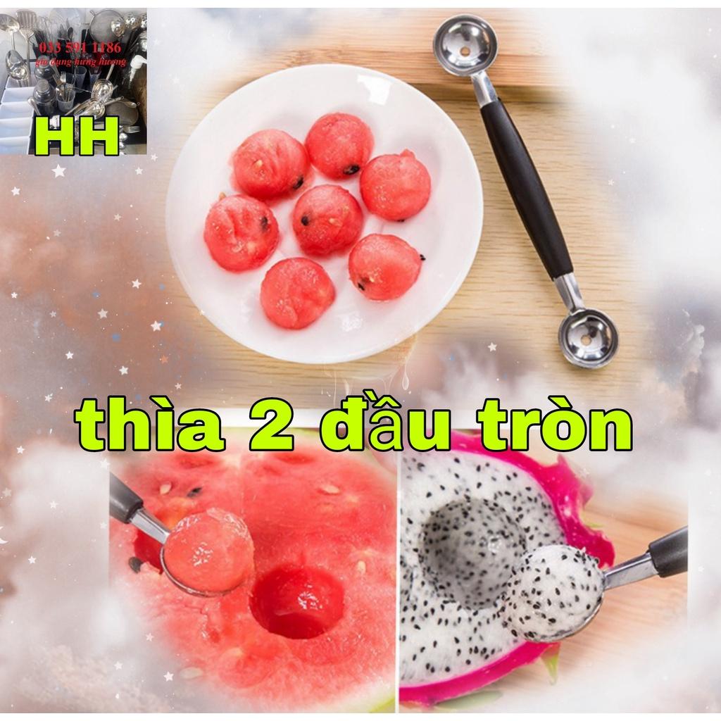 Thìa tỉa hoa quả, múc hoa quả 2 đầu tròn