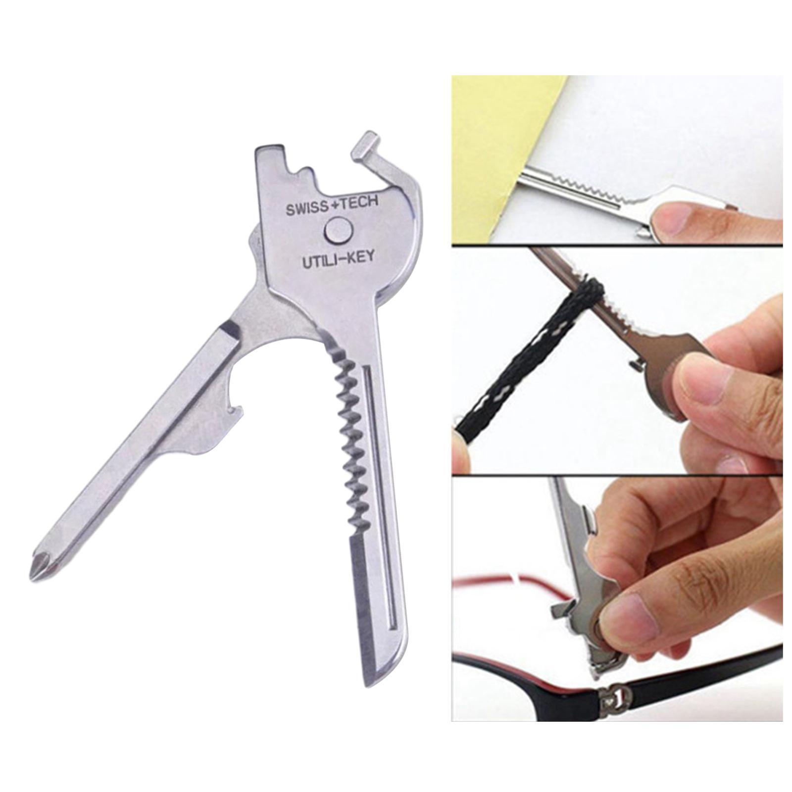 6 in 1 Keychain Multi Tool Multitool Mini Gadget for Hiking Traveling Picnic