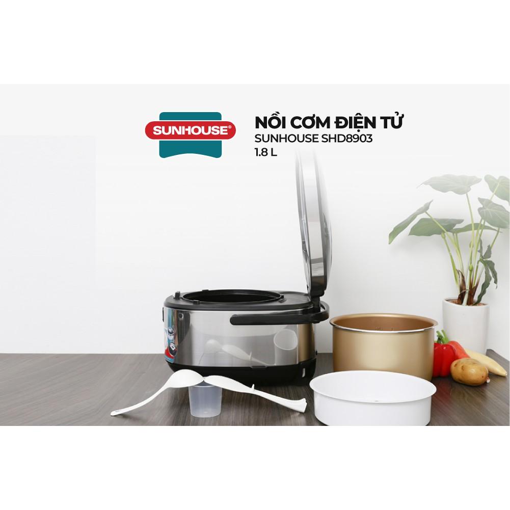 Nồi cơm điện tử SUNHOUSE MAMA 1.8L màu đen SHD8903