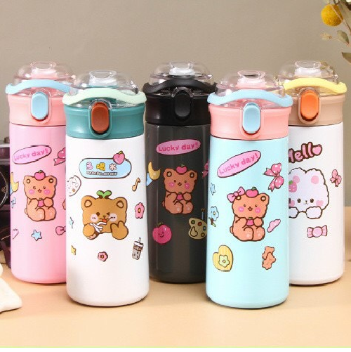 Bình Nước Inox Hình Gấu 500ml