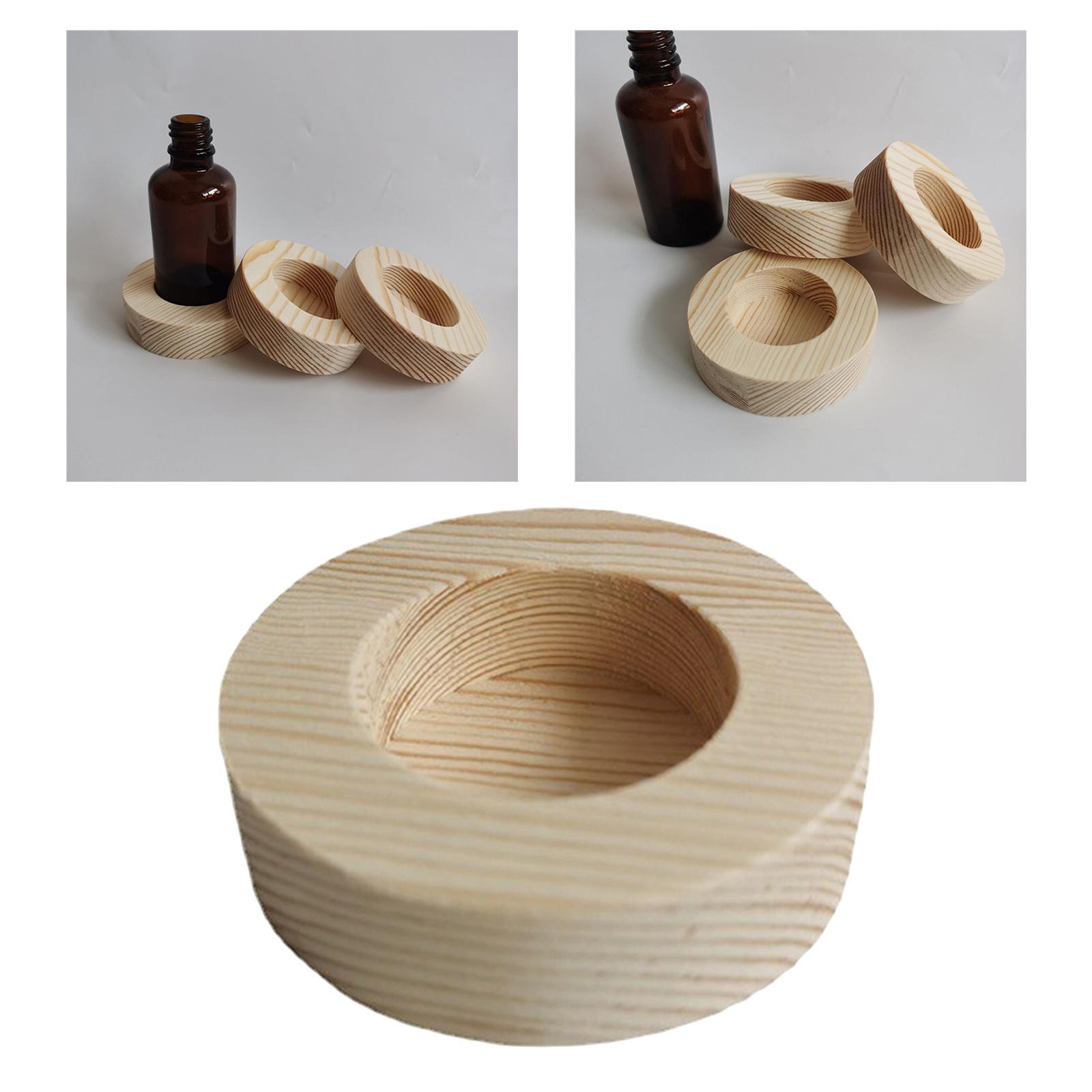 2x Essential Oil Display Storage Organizer Bottles Holder 50ml Single Slot Hole Diameter 1.5inch Hard Pine Wood Rack Presentation Shelf