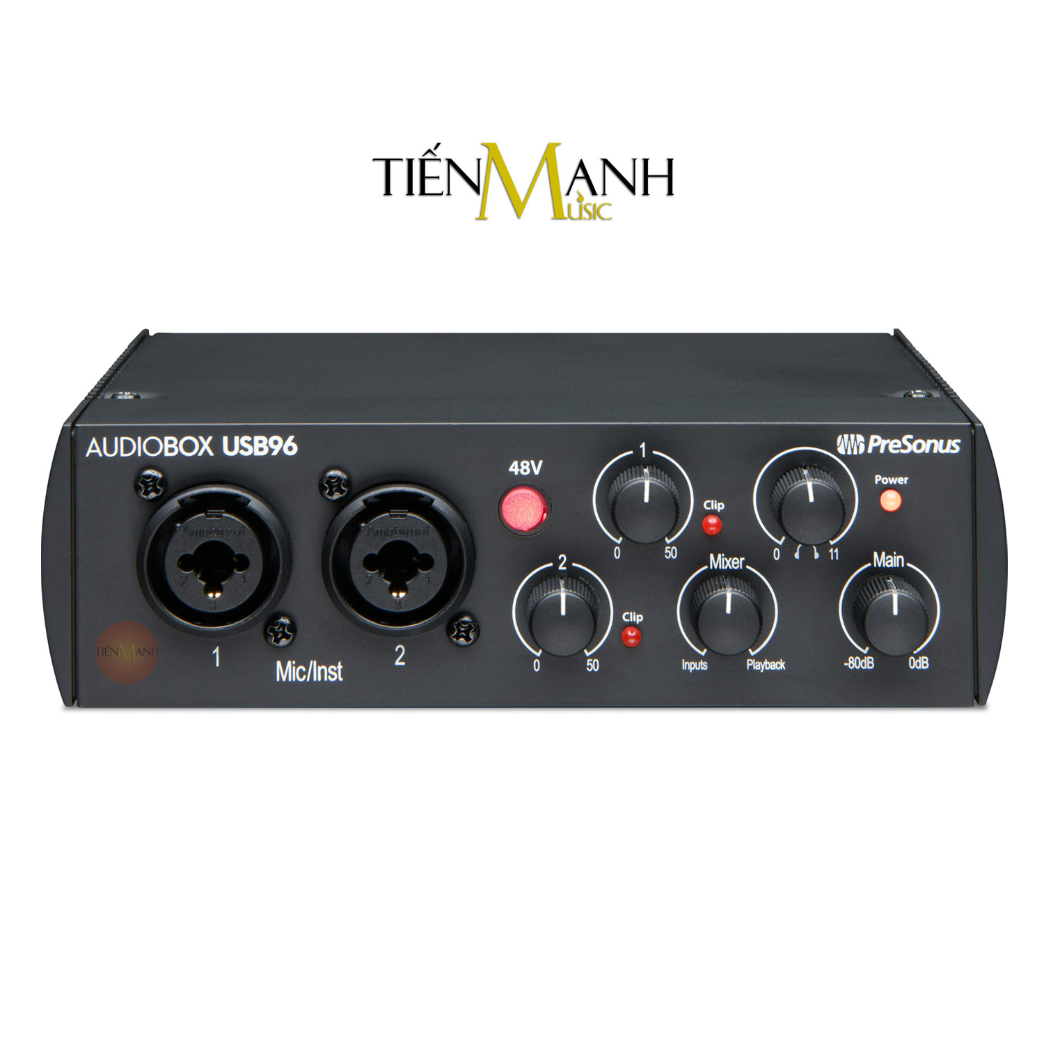 Soundcard PreSonus AudioBox USB 96 Bộ Thu Âm Thanh và Livestream Audio Interface Sound Card Audio Box USB96 Hàng Chính Hãng - Kèm Móng Gẩy DreamMaker