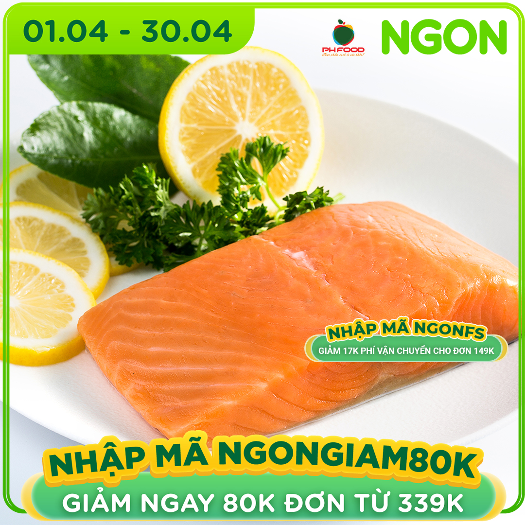 - Cá Hồi Fillet Cắt Khúc Nhật Bản - 1Kg - Bao Xanh